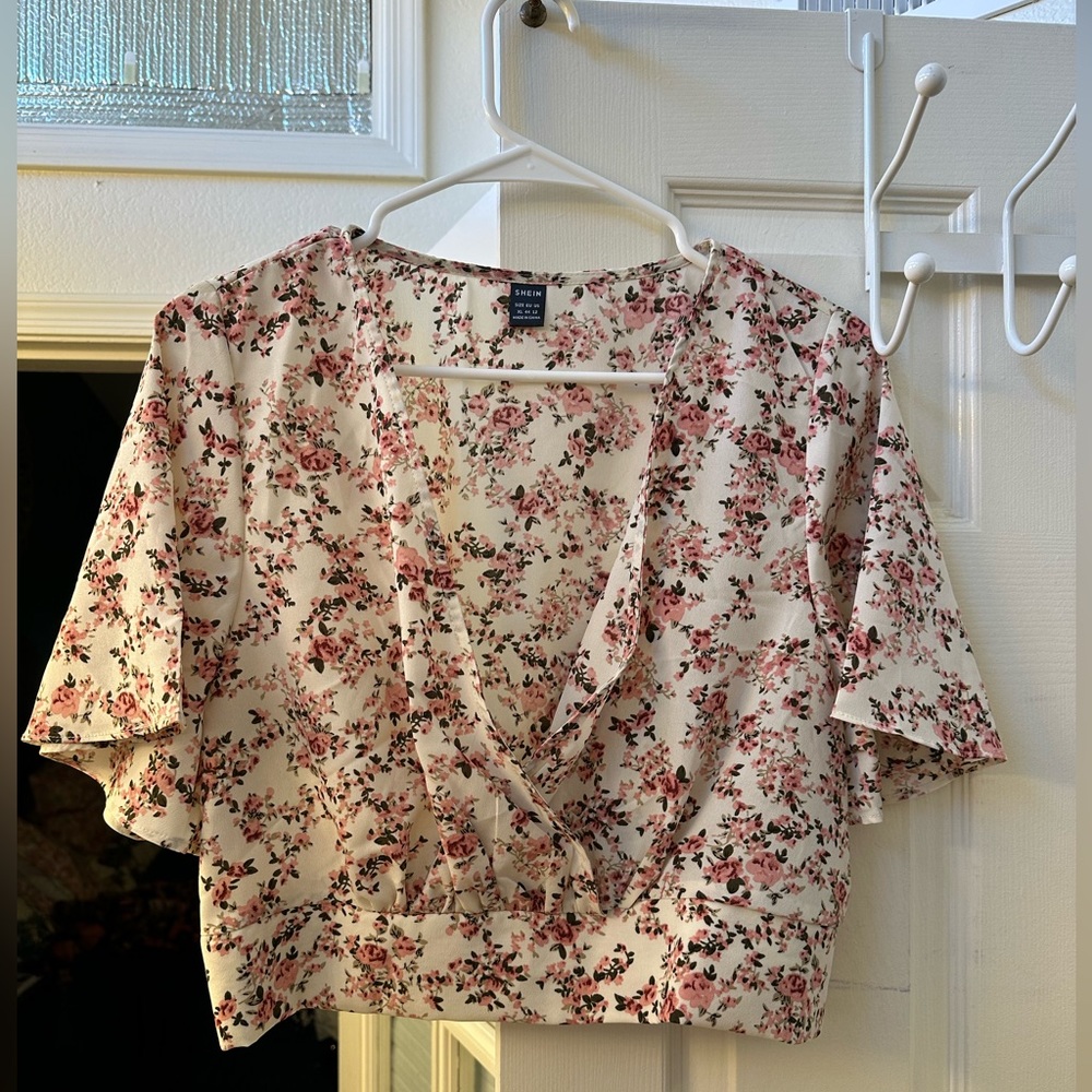 Shein floral crop top